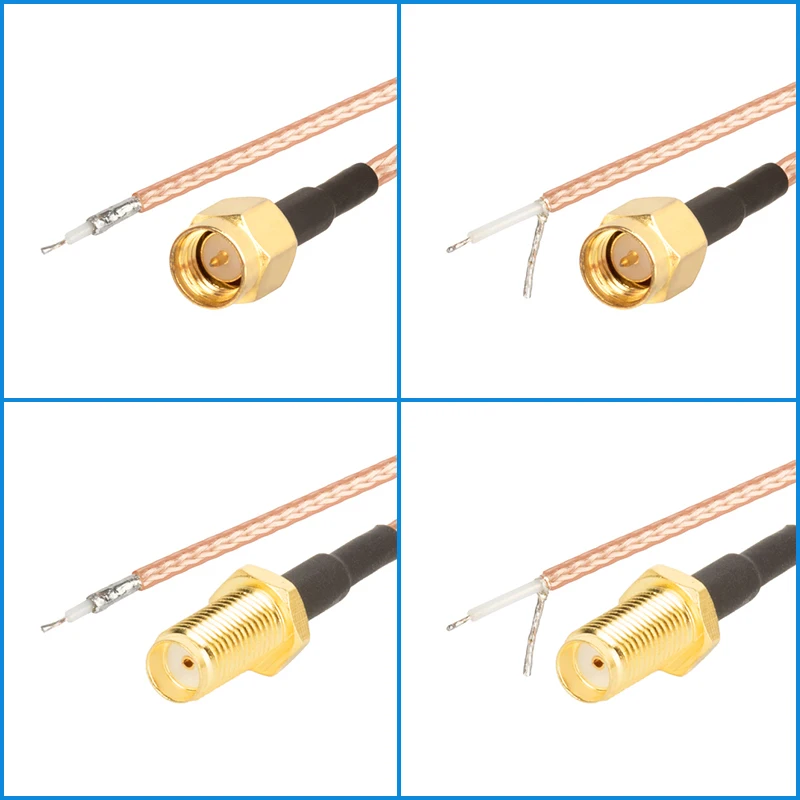 Single End SMA Fêmea para PCB Solda Pigtail Cable, RG316, Wi-Fi, Roteador sem fio, GPS, GPRS, Jack de baixa perda, Plug Wire Connector, 1Pc
