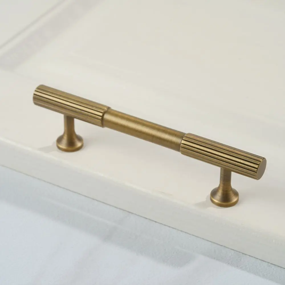 Bronze Bronze Cabinet Handles Wardrobe Pulls Door Knobs Solid Brass Knurled Handle Antique T-bar Furniture Door Pull