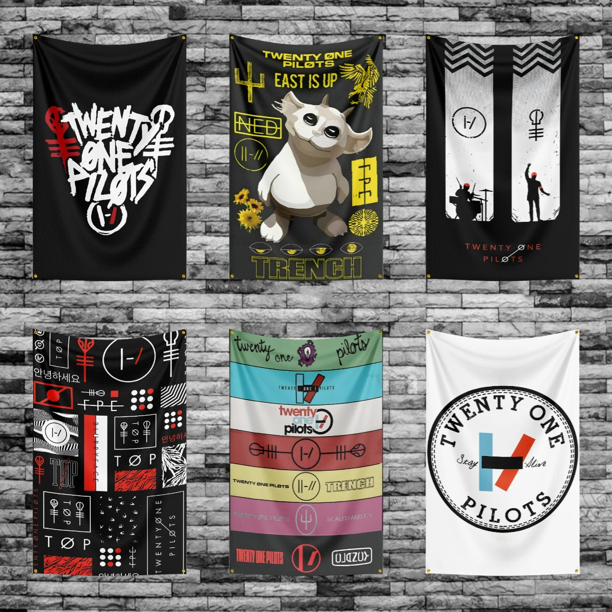 3x5 Ft Twenty One Pilots Flag Polyester Digital Printing Banner For Garage or Out door Decoration