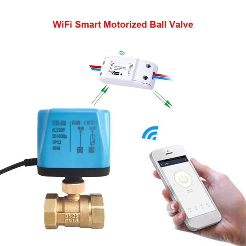 Tuya Wifi Smart Motorized Ball Valve Timing Water Smart Switch Electric Valve With Smart Life For Alexa Alice(1Inch) Durable
