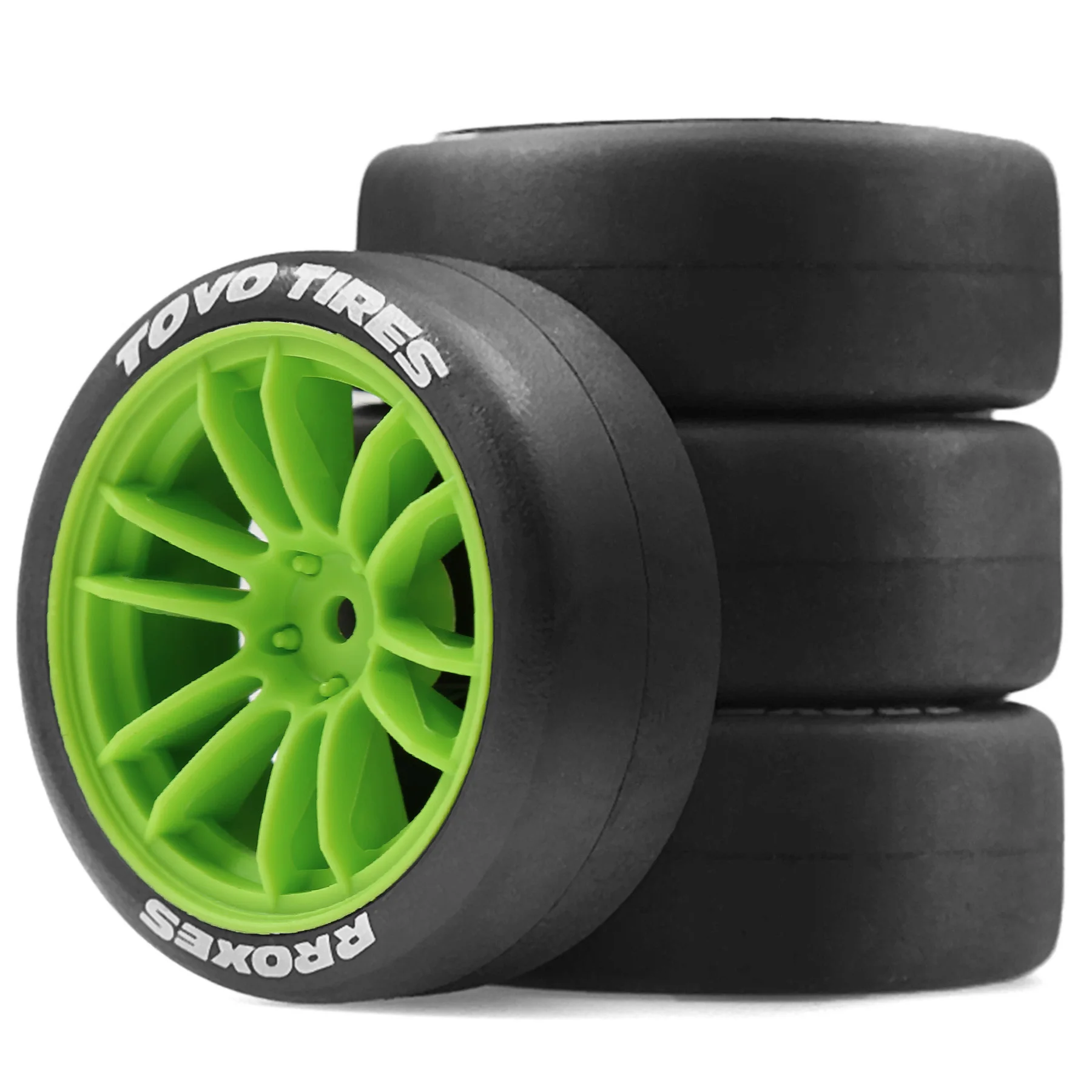 

4PCS 1/10 RC Drift Wheels & Tires - 12mm Hex, Soft Rubber for On-Road Drifting - Fits Traxxas, HSP, Tamiya, HPI, Kyosho