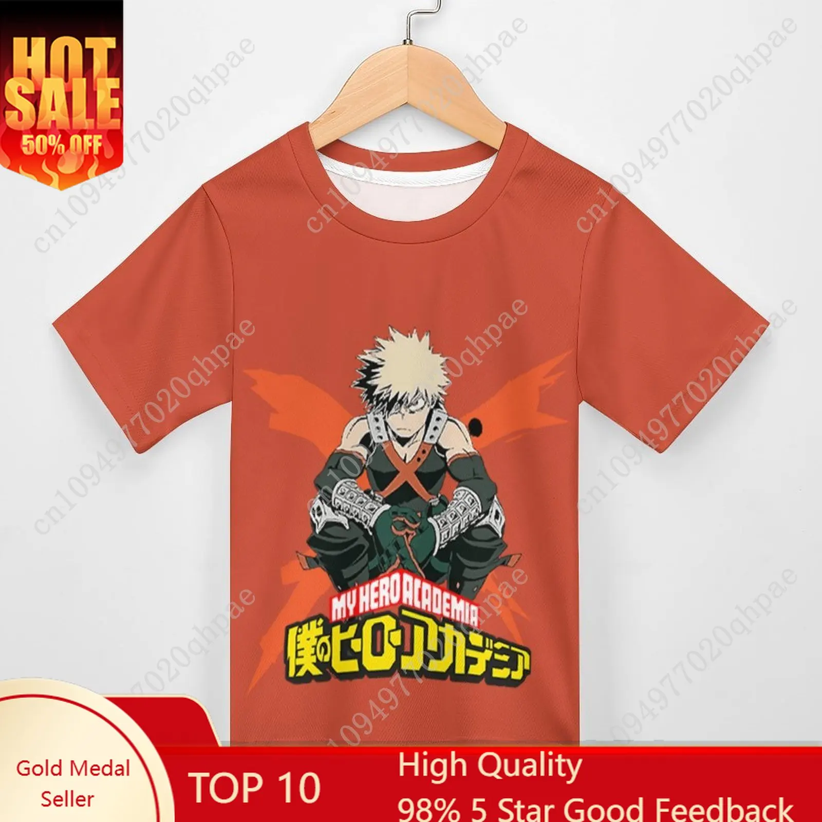 

My Hero Academia Bakugo Katsuki T Shirt Boys Girls Childs Cotton Short Sleeves Tlightweight Breathable Tshirt Custom Made Tops