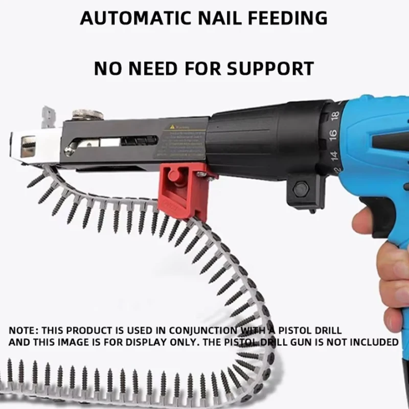 One Set of Rechargeable Self-Tapping Screwdriver, Chain Screw Gun Head, Automatic Nail Gun, Electric Batch Woodworking Decoratio