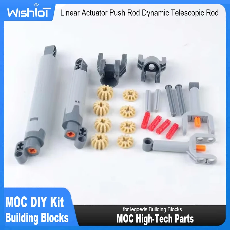 22PCS DIY Technical Push Rod set Linear Actuator Dynamic Telescopic Rod Screw Lifter MOC Building Block Parts 61904 92693 61927