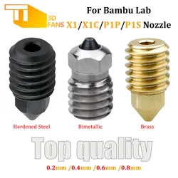 For Bambu Lab X1/P1 P1S series brass Hardened steel Bimetallic hardened steel Nozzle High Flow Nozzle for Bambu Lab Hotend