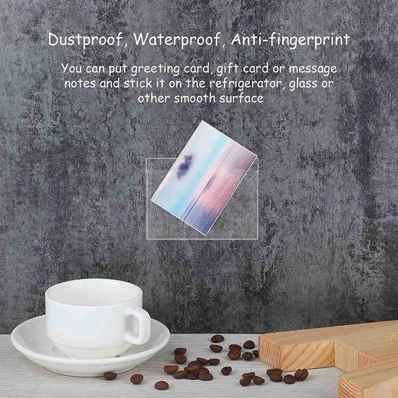 300Pcs Self-Adhesive Label Holder Card Pockets Label Holder Clear Library Card Holders With Top Open For Index Cards