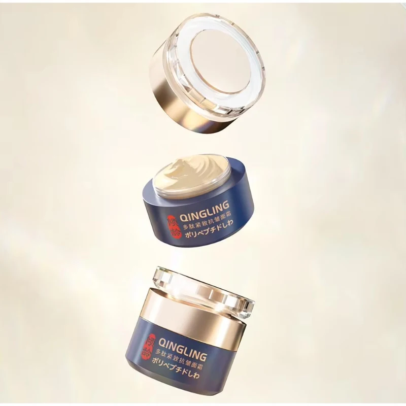 Krem do twarzy z peptydami, ujędrniający, naturalne ekstrakty roślinne, delikatny krem nawilżający, rozjaśniający, redukujący drobne zmarszczki, pielęgnacja twarzy.