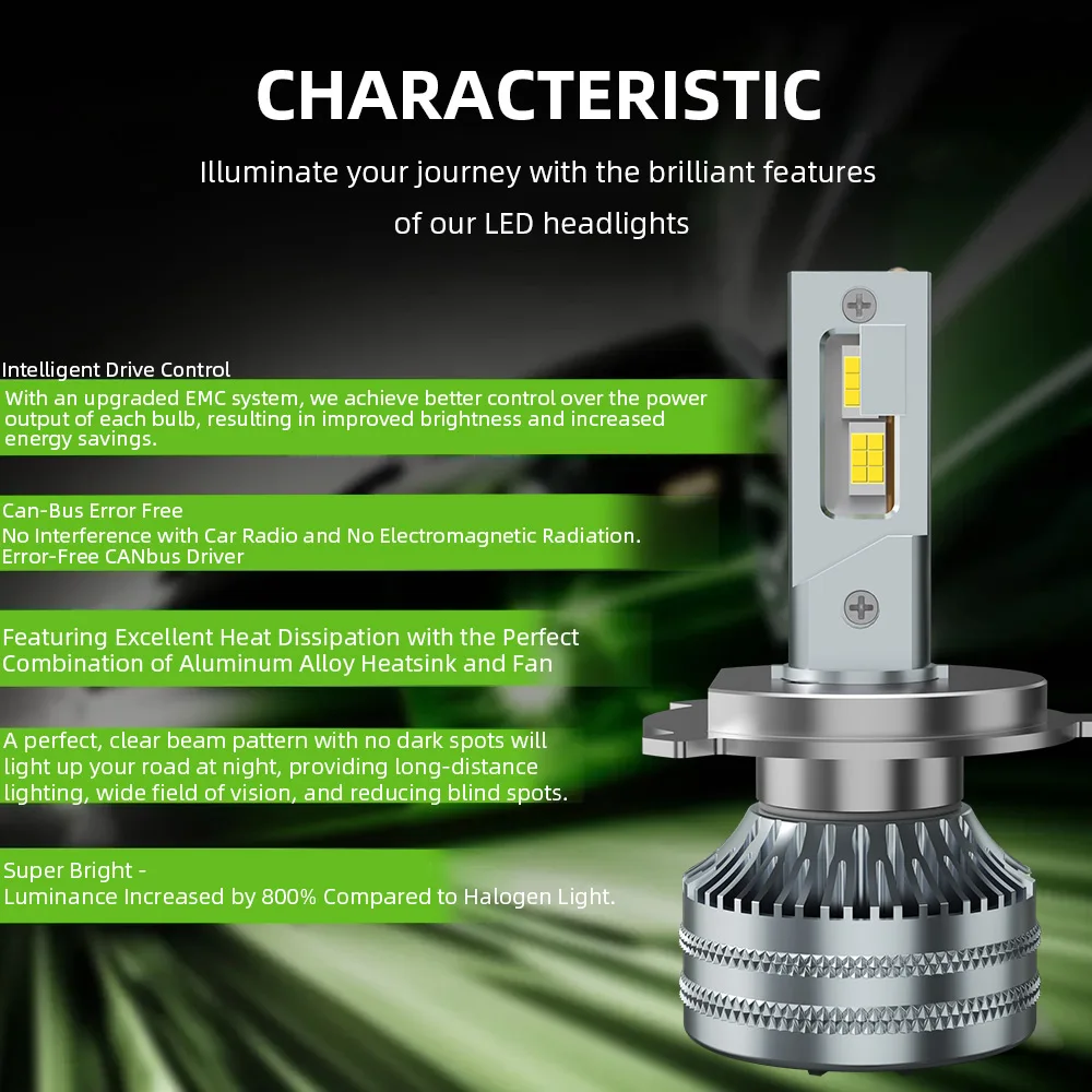 h7led Canbus 200 واط H4 Led أضواء H1 H7 H3 H11 9005 HB3 9006 HB4 H8 Led المصابيح الأمامية لمبات النحاس أنبوب توربو 6000 كيلو 120000 لم 12 فولت 24 فولت #5