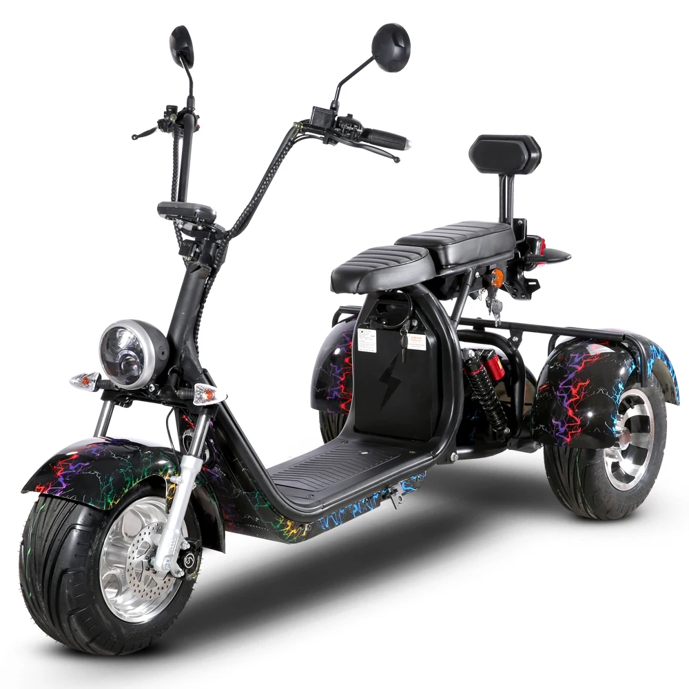 

EU transport to door electric citycoco tricycle with passenger seat