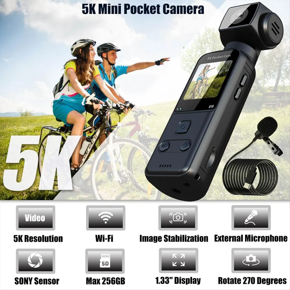 fotocamera-digitale-tascabile-a61p-5k-con-microfono-esterno-270-°-videocamera-wi-fi-rotante-per-sport-all'aperto-bici-e-viagg