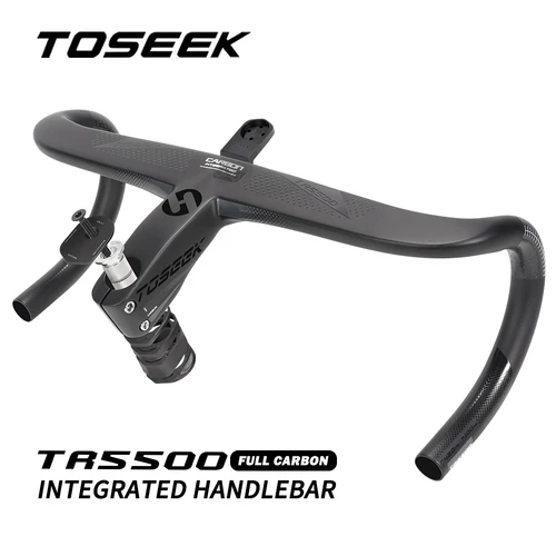 Imagen 1 del producto Manillar de bicicleta TOSEEK TR5500, manillar de carbono T800, manillar de carretera integrado de 28,6mm con soporte para ordenador de bicicleta