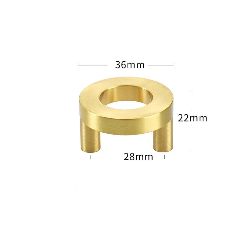 Szuflada z czystej miedzi Mały uchwyt Mosiężny okrągły podwójny otwór Szafka meblowa Szafka Klamka do drzwi Szafa Nordic Gold Proste gałki