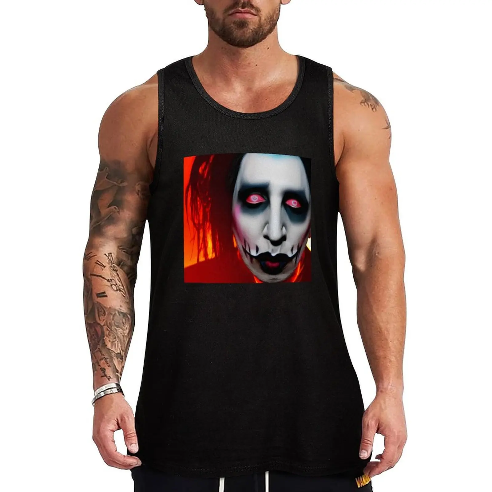 

The Haunted Manson Tank Top gym training accessories sleeveless shirt man fitness clothing for men muscle t-shirt