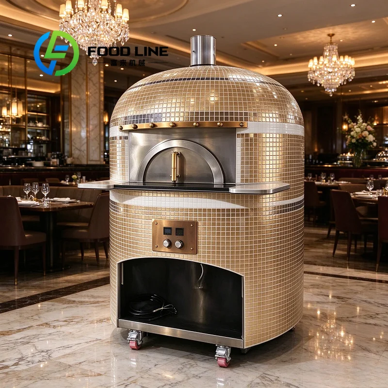 Pizza Oven with Stone Deck Arched Mouth Easy Clean Stone Surface Design System Fast Food Pizza Chain Store Factory Direct