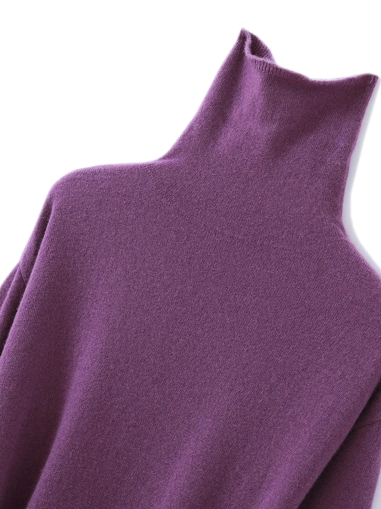 

Female's wool sweater 100% pure wool women's Dress Autumn Winter New High Neck Pullovers knit bottom Long Sweater Skirt Dress
