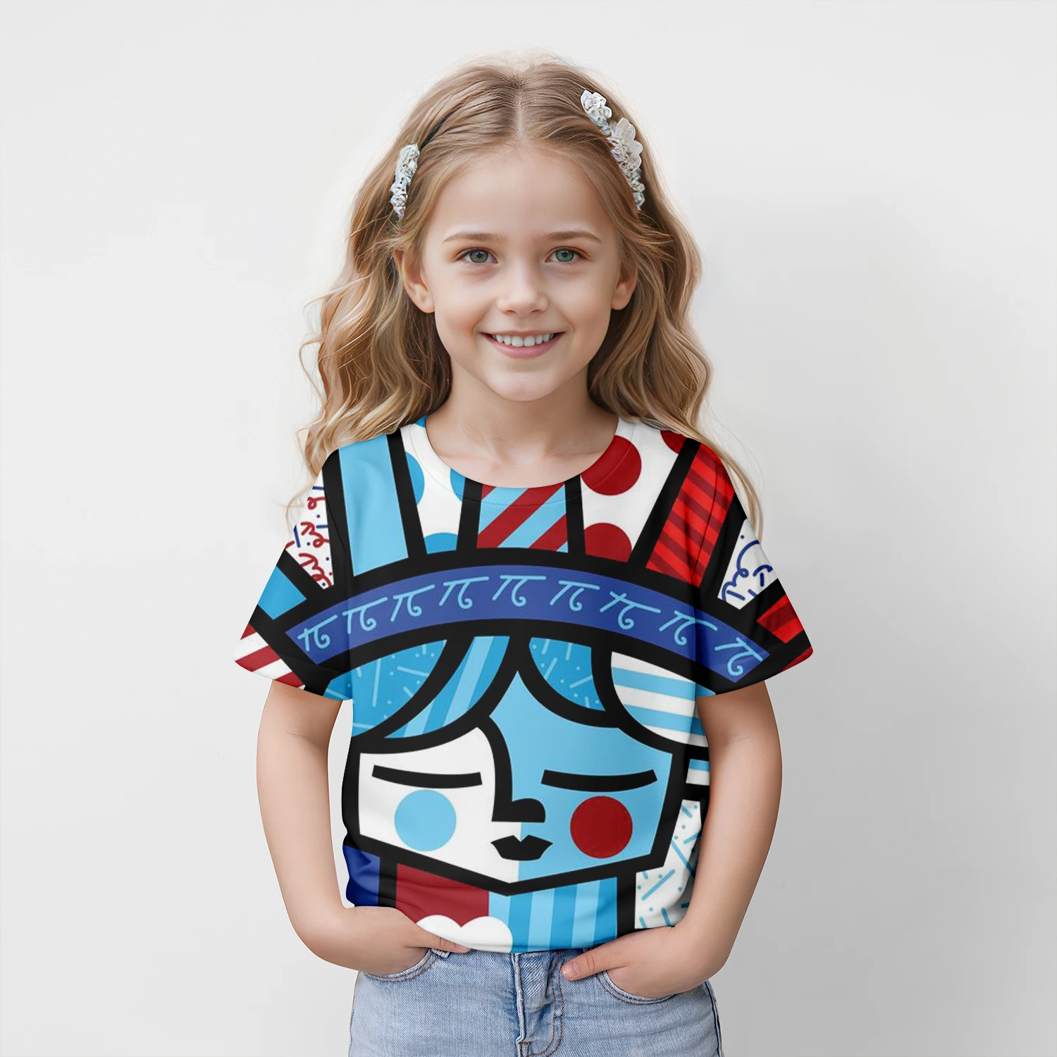 Girl Clothes Children's T-Shirts Fashionable Cartoon Summer 3D Print Comfortable Kid Clothes Cute Boy Girl Clothing﻿ O-Neck Top