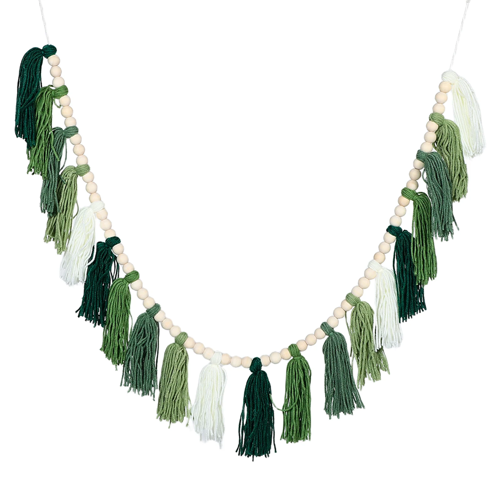 

European and American Tassel Wall-mounted Decoration Girl Home Cotton Rustic Bead Hanging Pendants
