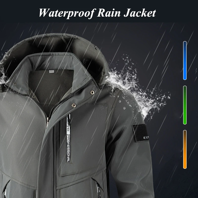 Inverno masculino montanha esqui conjuntos quentes à prova dwaterproof água esportes terno moletom + moletom dos homens 2 peças conjuntos