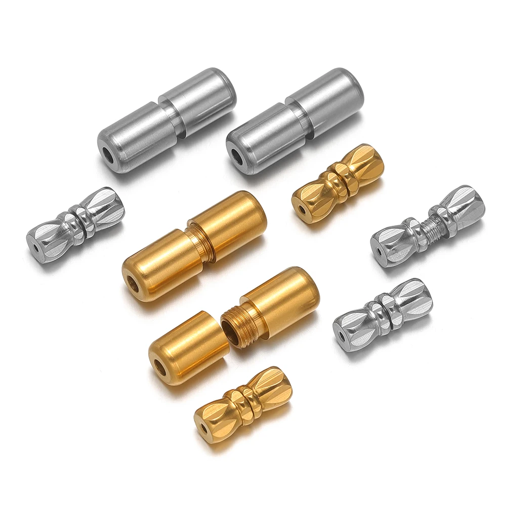 Cordons de perles en Tube d'acier inoxydable, bouchons à vis pour bricolage, fabrication de bracelets tissés, résultats de colliers, fournitures de boucles d'oreilles, 10 pièces
