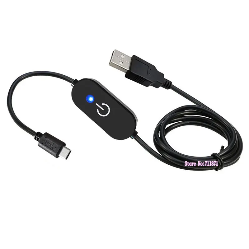 Taśma LED USB do Type-C Dotykowy ściemniacz Kabel zasilający Linia z niebieskim światłem Przełącznik sterujący listwą świetlną Typ USB C Przewód