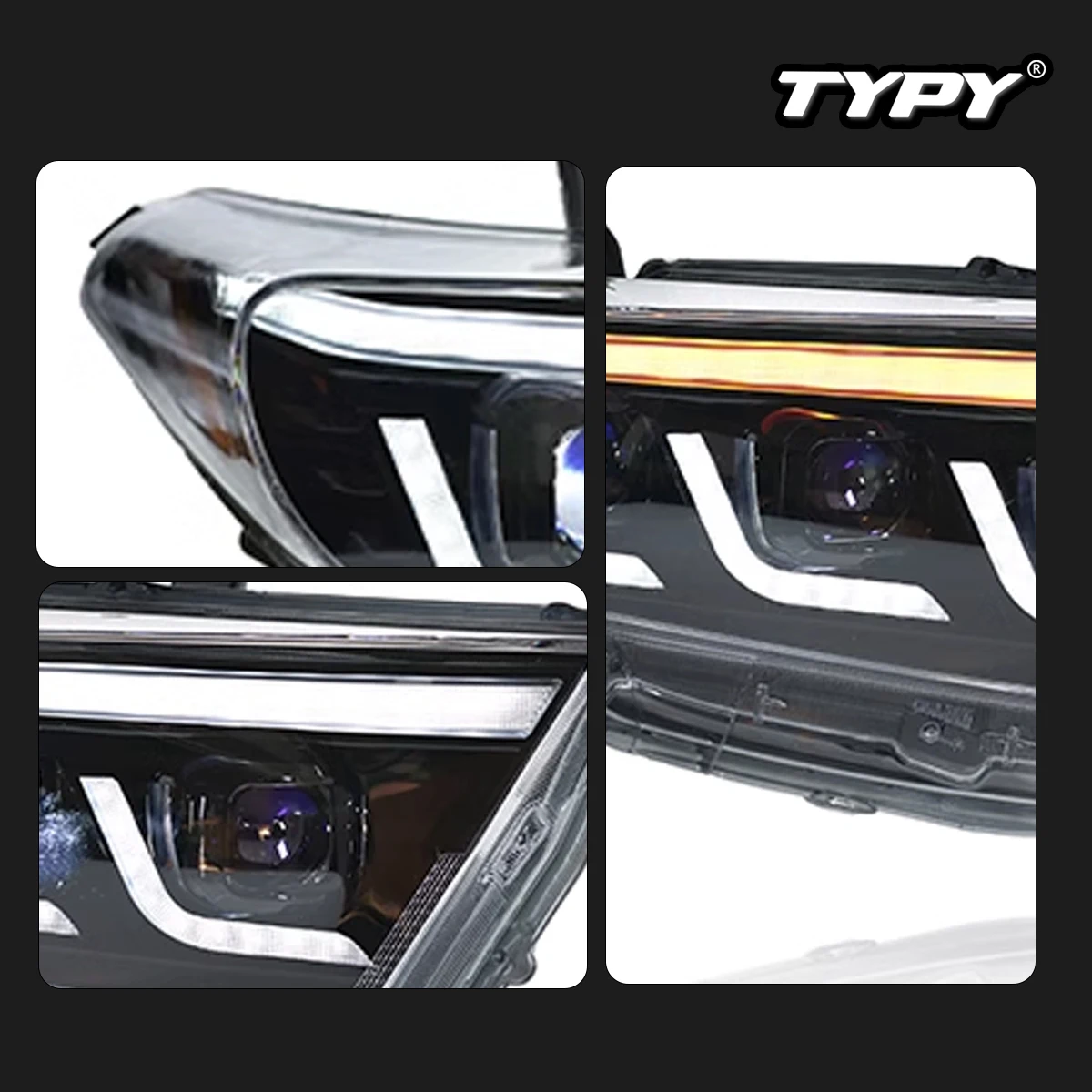 TYPY Car Headlights For Toyota Highlander 2012-2014 LED Car Lamps Daytime Running Lights Dynamic Turn Signals