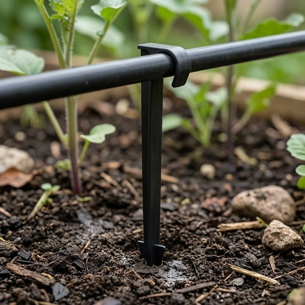 80pcs 1/2 Inch Irrigation Hose Stabilizers Plastic Pegs for Drip Systems For garden Anchors for Outdoor Watering Applications