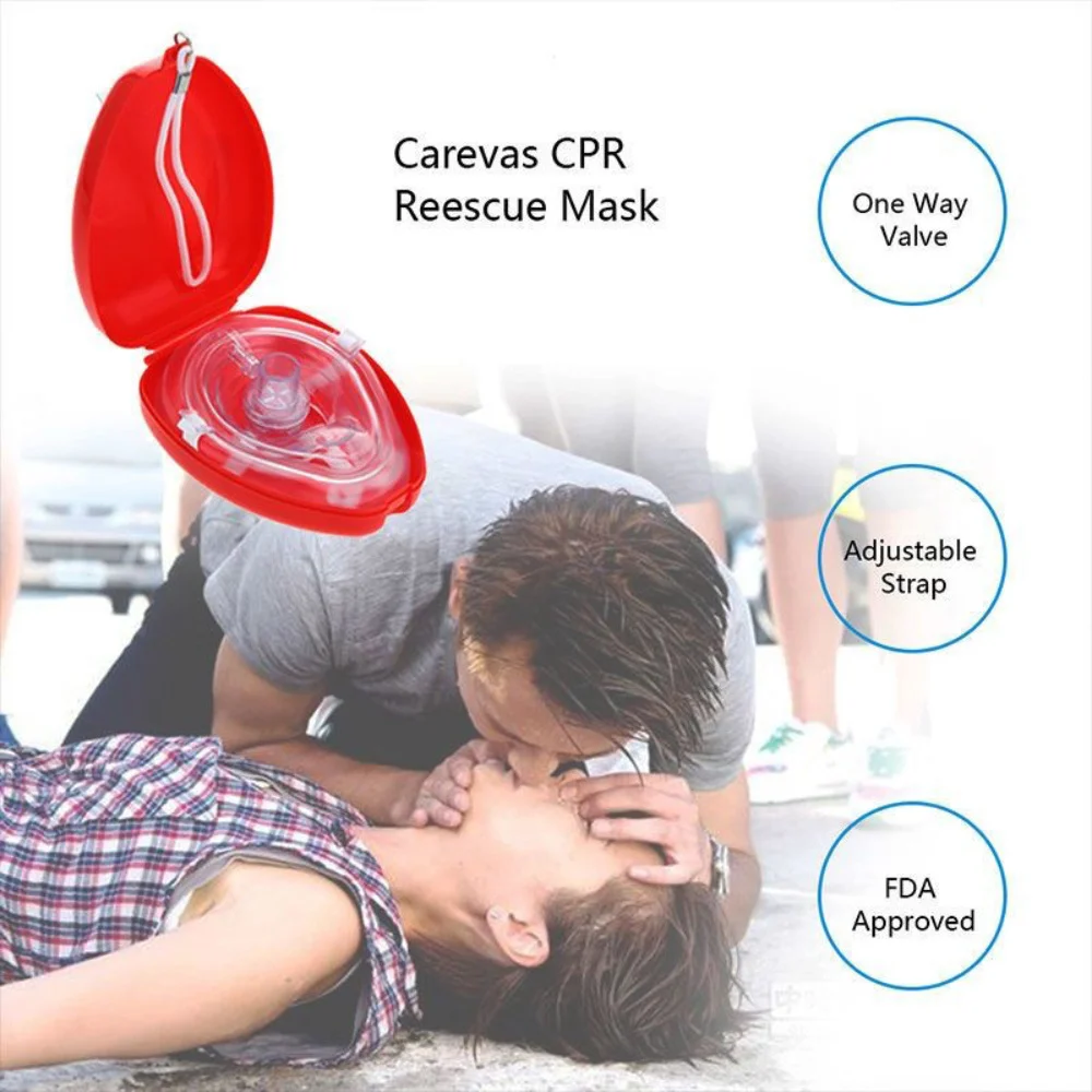 

First Aid Adult and Infant Cpr Mask Combo Aed Response Kit Breathing Rescuers Masks First Aid One-Way Valves Portable Reusable