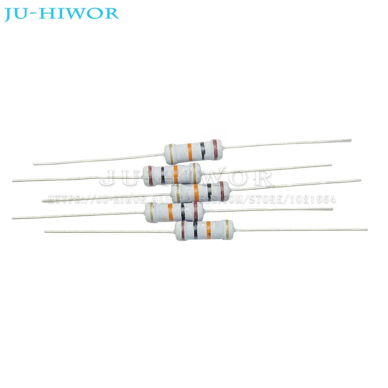 50pcs 1W 5% Metal Oxide Carbon Film Resistor 10 22 33 47 51 62 75 82 91 100 220 470 1K 10K 100K 2.2 4.7 22 47 100 220 470 R ohm