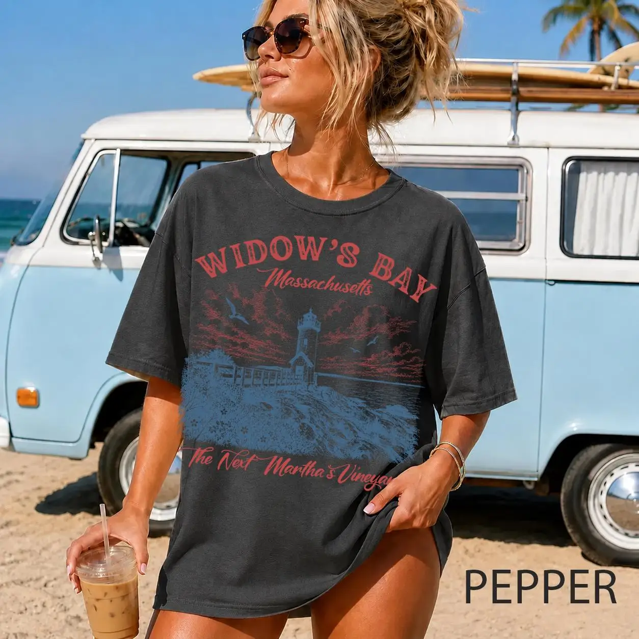 Widow's Bay Travel Comfort Color T-Shirt, Coastal Horror Fandom Tee, Funny Retro TV Graphic Tee, Halloween Shirt