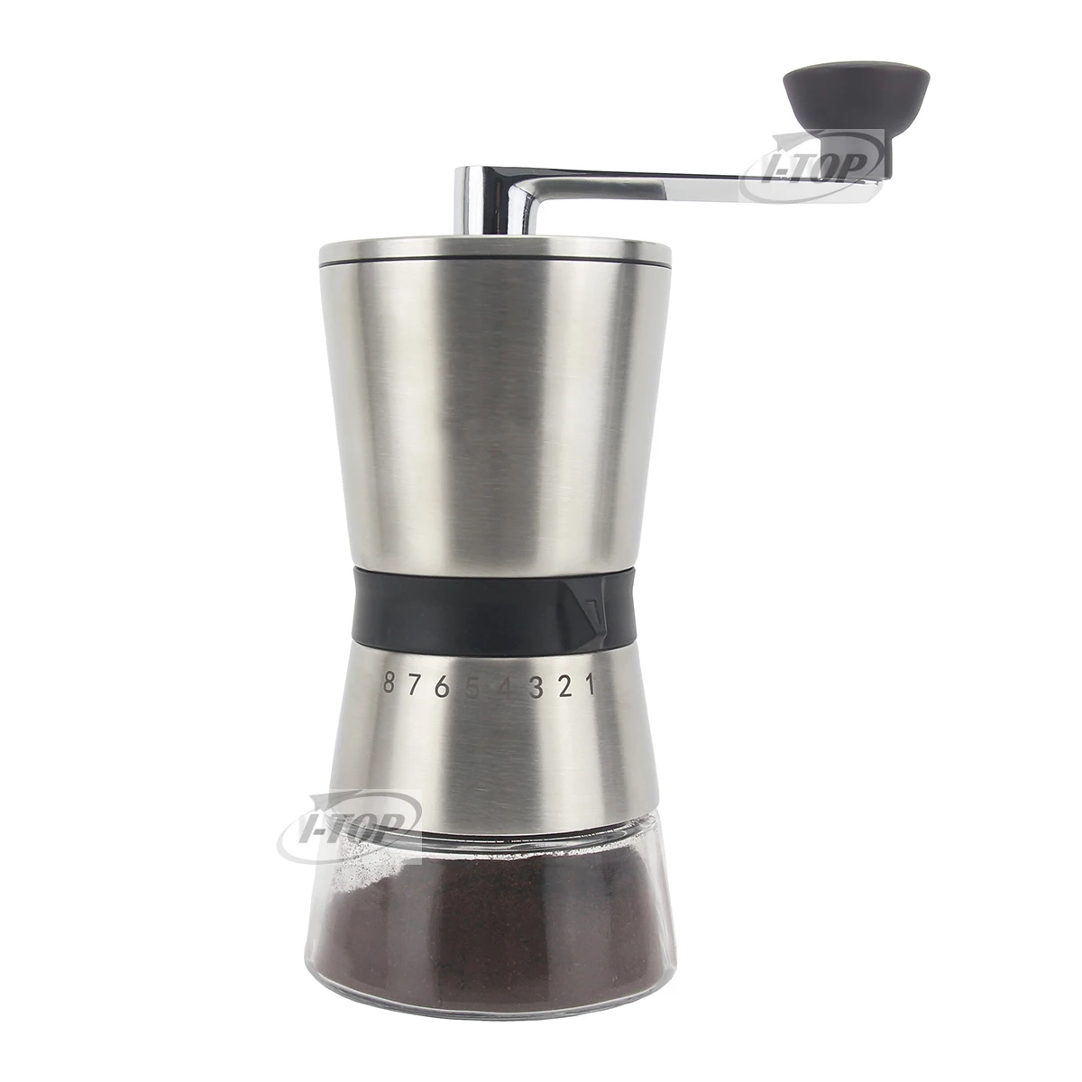 Travelling Portable Italian Manual Coffee Grinder Double Wall Hand Crank Coffee Grinder with Adjustable fineness Setting