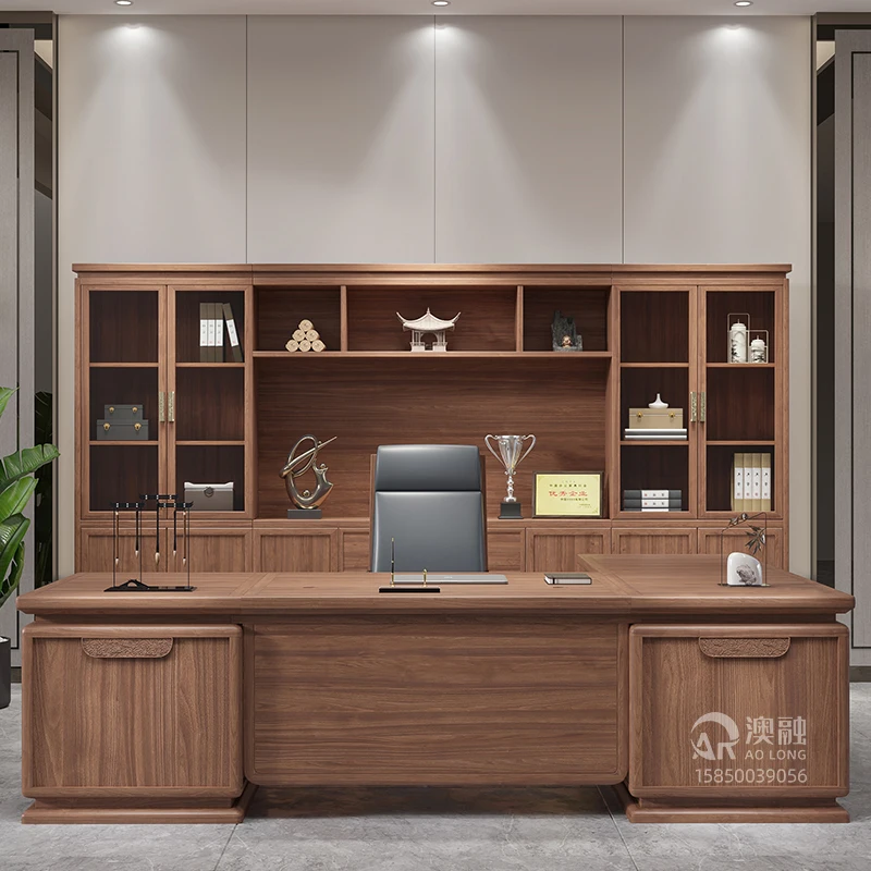 Wooden Rectangle Office Desk Large Size Room Decor Vintage Professional Office Desk Accent Mesa Ordenador Space Saving Furniture