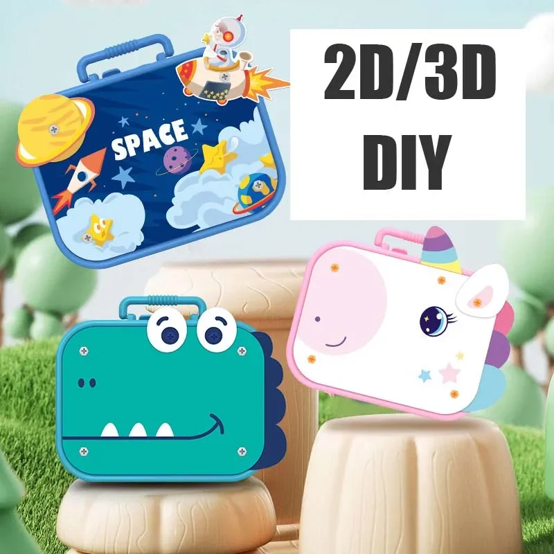 Kinderen 3d Puzzel Simulatie Schroef Tool Box Space Diy Hands-On Demontage Drill Assemblage Puzzel Jongens Doen Alsof Spelen Speelgoed