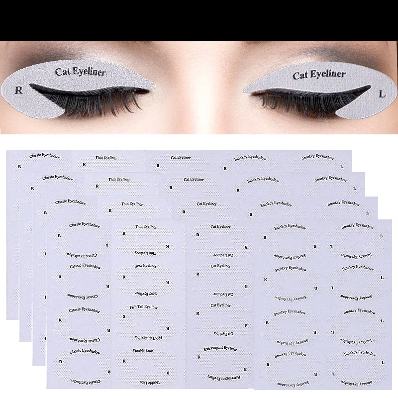 Heallor 6 in 1 Augen Make-up Schablonen Lidschatten Pads Schablone Eyeliner Schablonen Augen Make-up Stempel Applikator für Frauen Schönheit Shapi