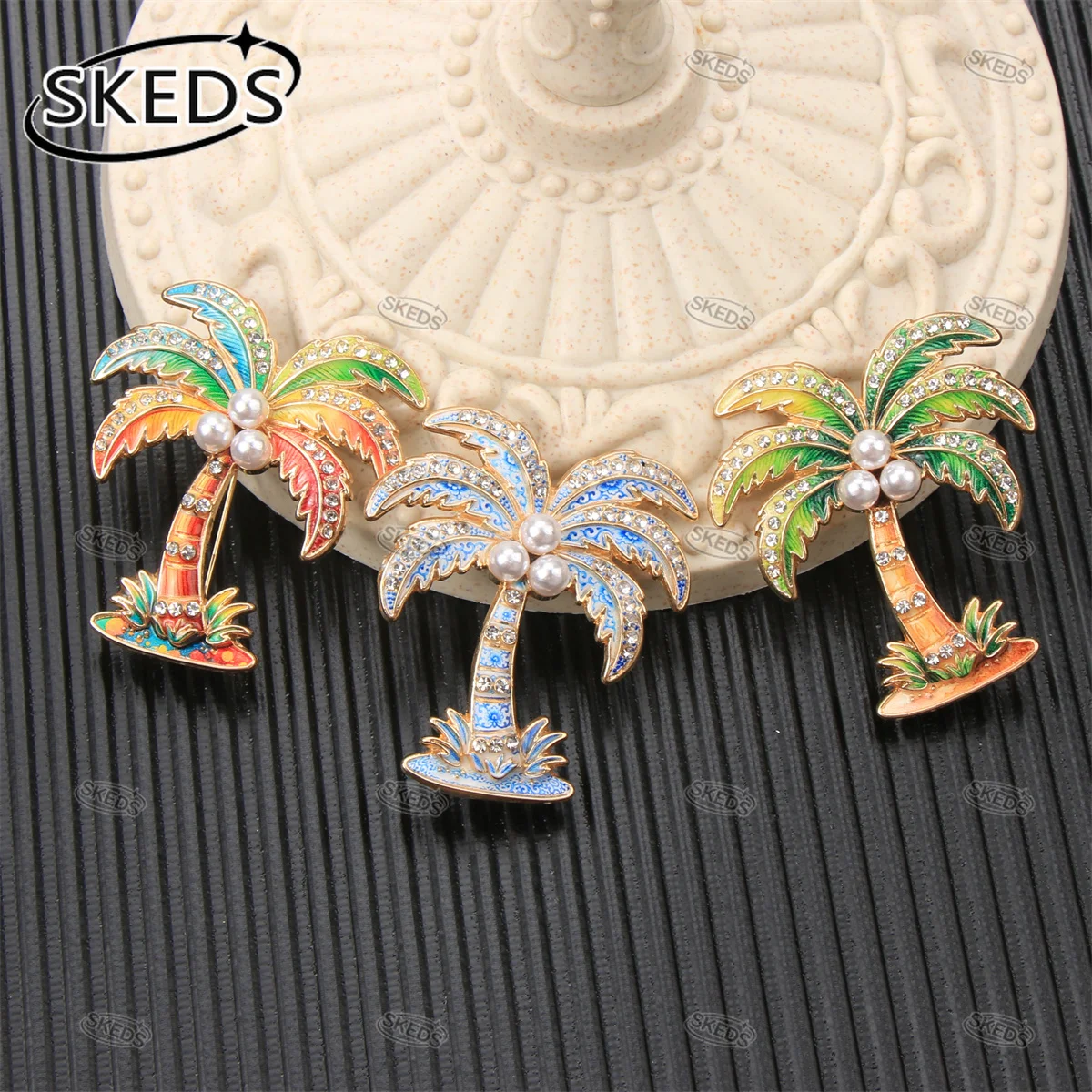 Travel Accessories Unisex - Broche SKEDS d'été motif palmier tropical,