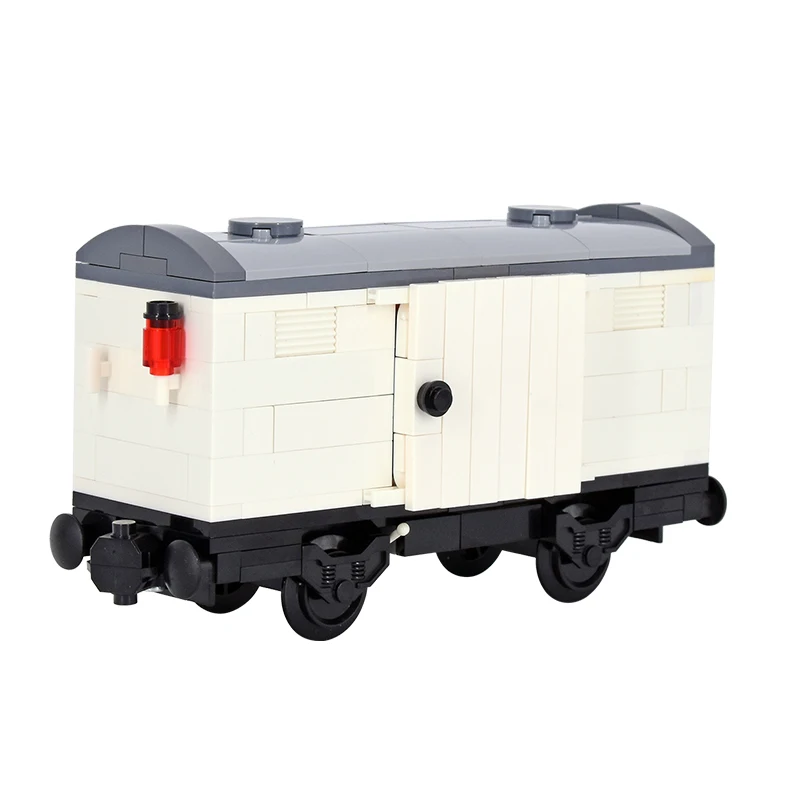 MOC 도시 크리 에이 티브 올드 스타일 냉장 트럭 철도 화물 기차 레일 빌딩 블록 벽돌 DIY 기술 장난감 아이 선물