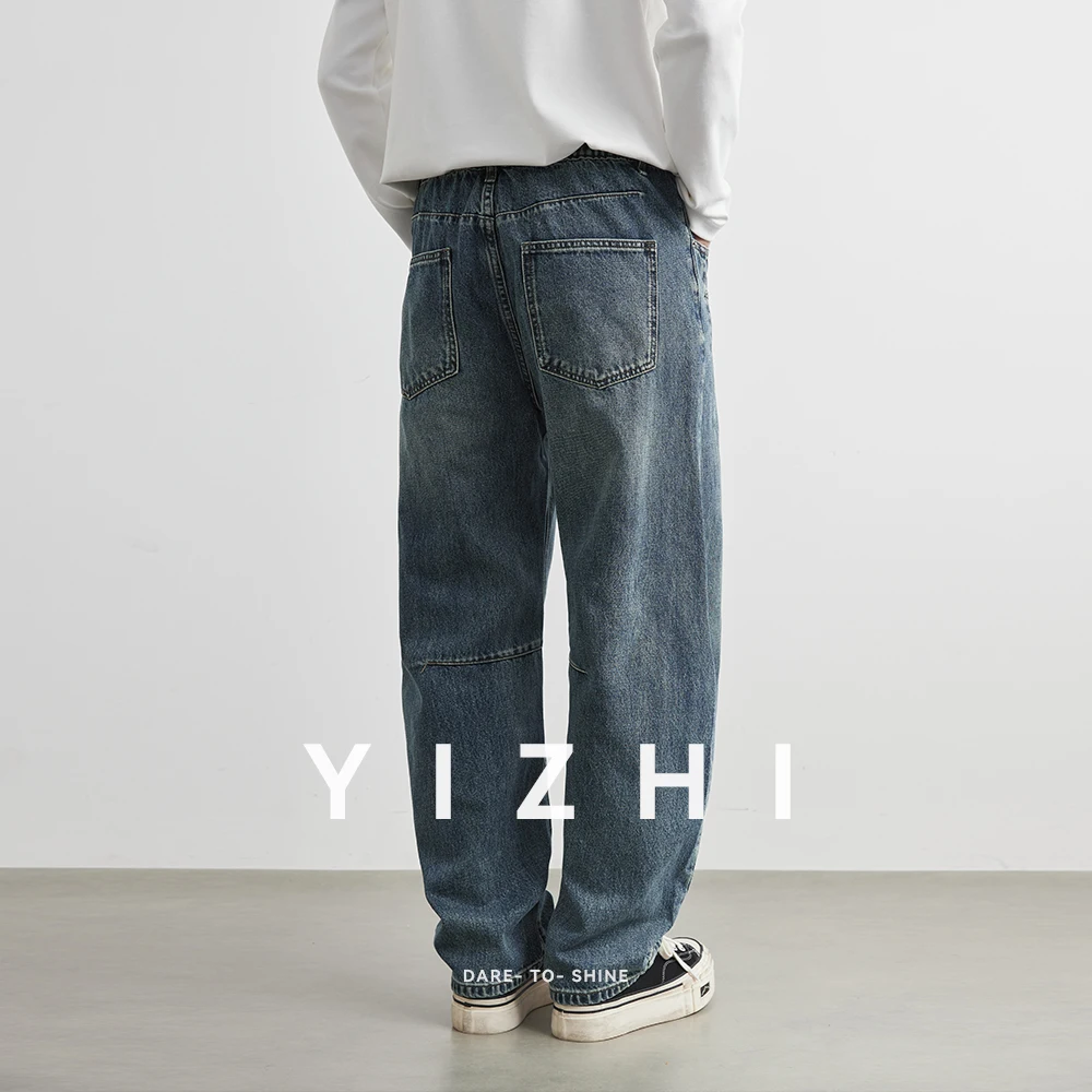 Men's Autumn Baggy Jeans Big Size 28-40 98% Cotton Wide Leg Straight Denim Pants Loose Fit Blue Jean Trousers Men Jeans Pants