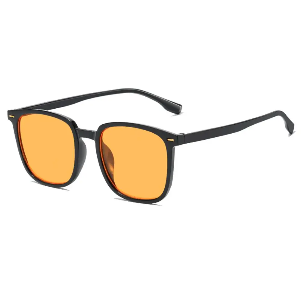 Gafas de sol con protección UV400 para hombre, lentes de sol de color marrón té, estilo callejero y de viaje, con montura cuadrada, para conducir, Unisex, 2024