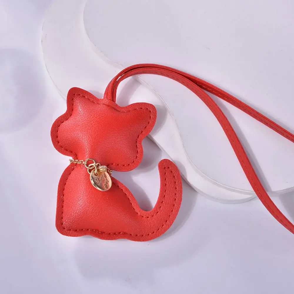 Lovely Car Key Holder Cat Keychain Fashion Creative PU Leather Keyring Colorful Animal Kitty Bag Pendant Bag Hanging