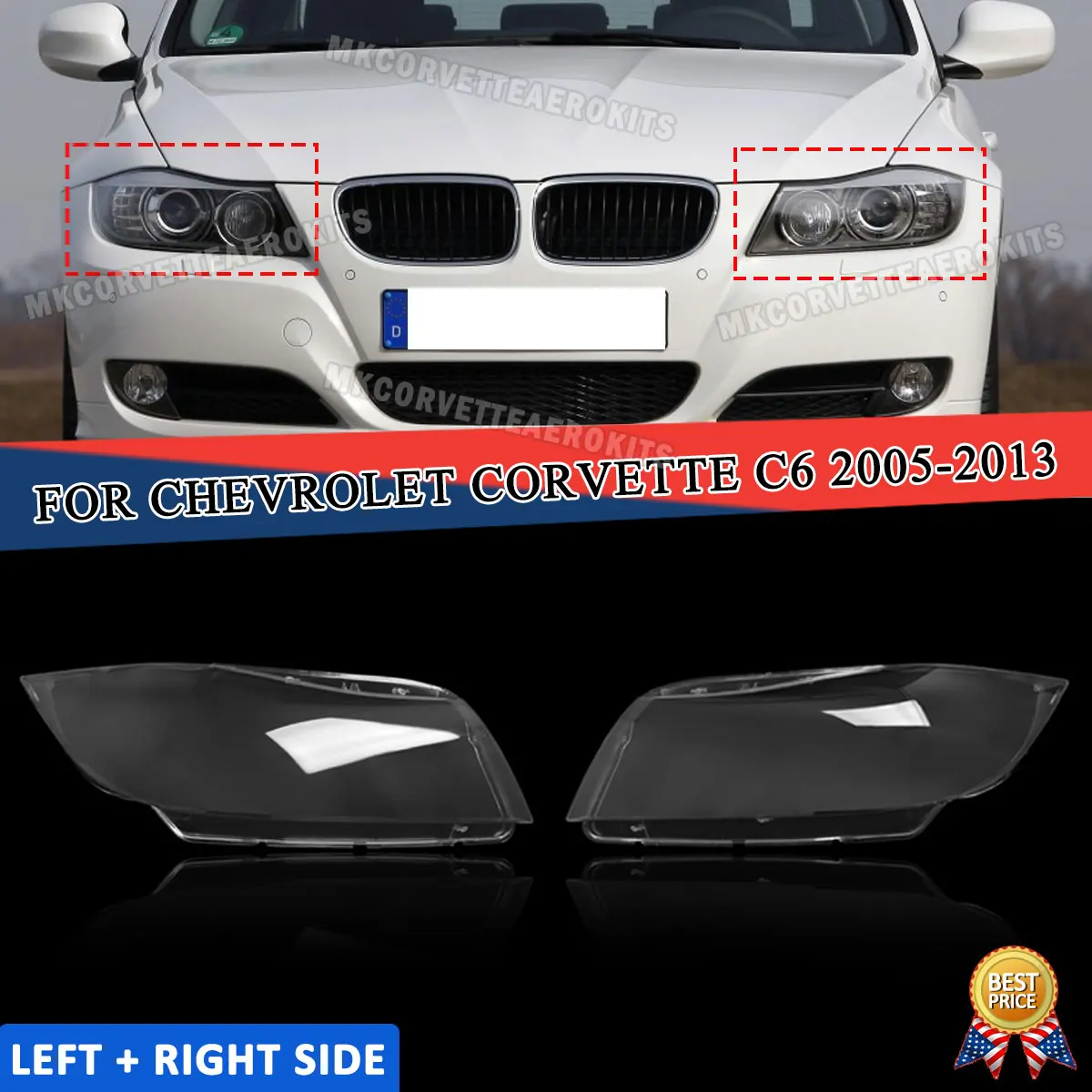 LHD Front Headlight For BMW E90 E91 3 Series 323i 325i 328i 335i 2008 2009 2010 2011 2012 Head Light Assembly Headlights Cover