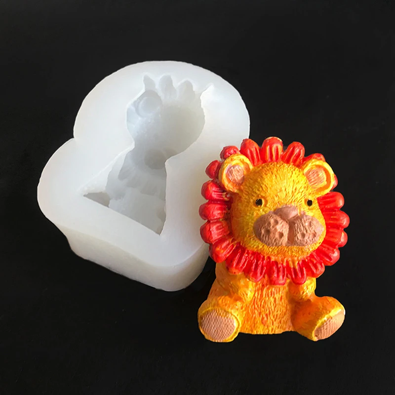 Cartoon Lion Silicone Mold DIY Aromatherapy Gypsum Candle Mold Handmade Soap Making 3D Home Decoration Candle Holder Mold