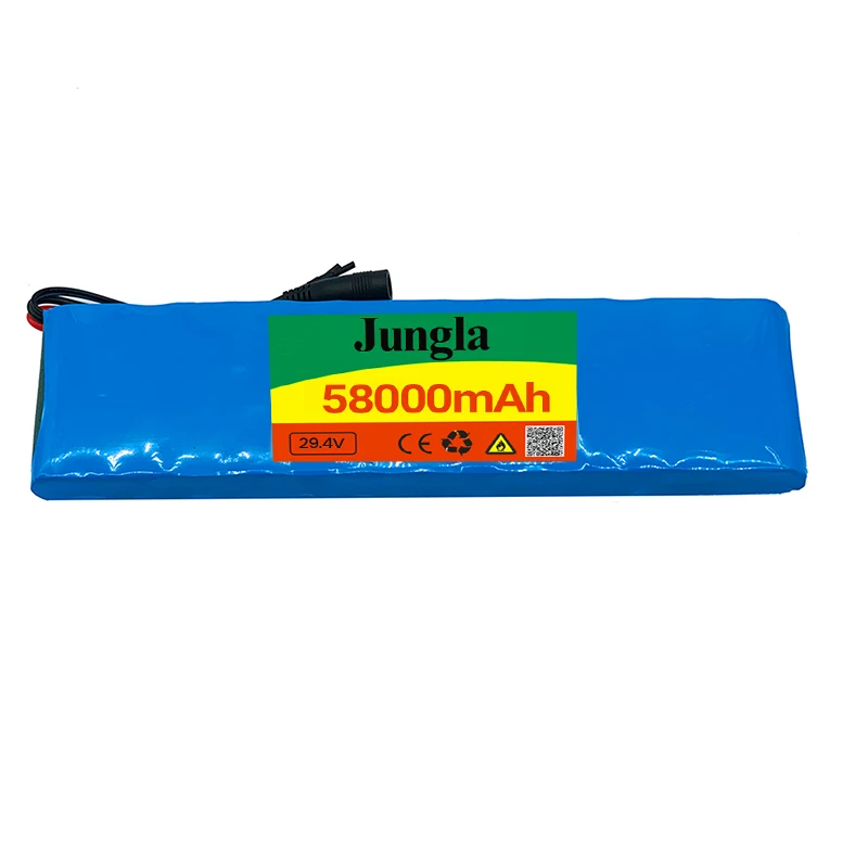 Batterie lithium-ion 7S2P 29.4V 58000mAh avec BMS 20a équilibré pour vélo et scooter électrique  chargeur nouveau