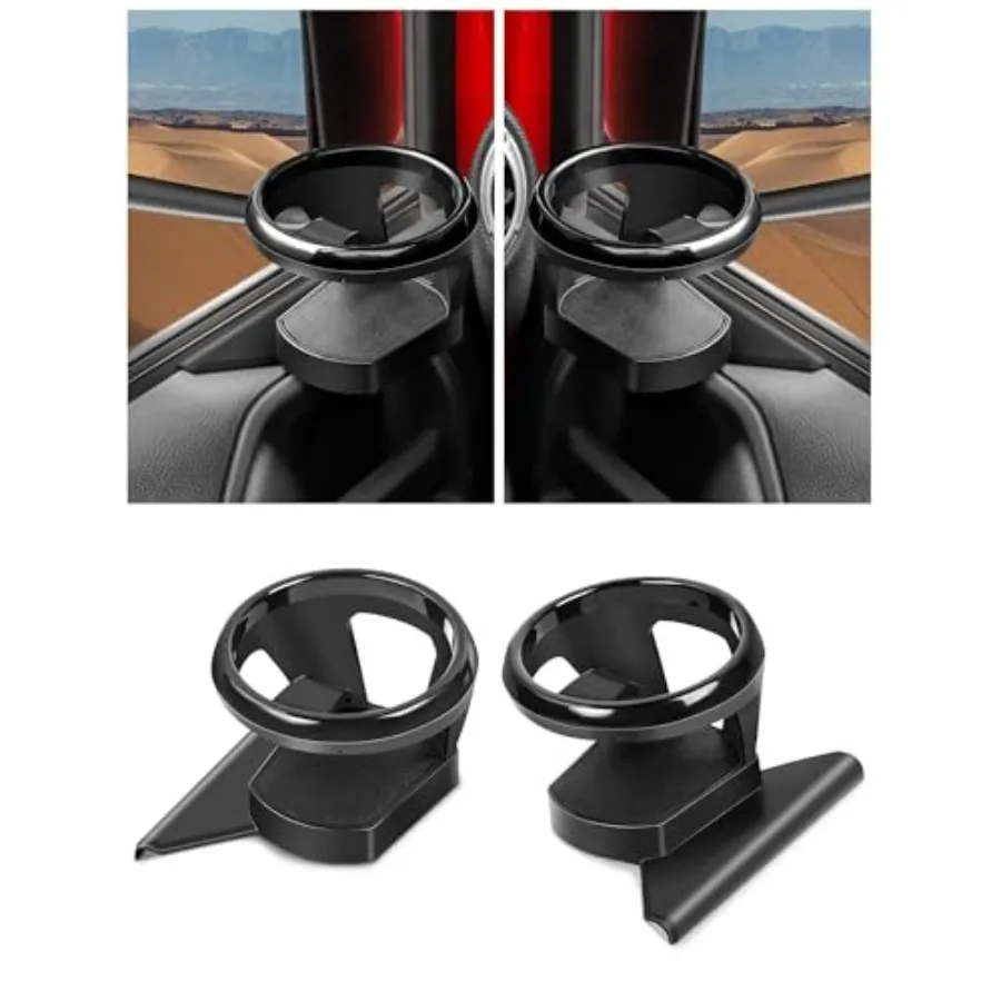 

Front Door Cup Holder Compatible with 2011-2018 Jeep Wrangler JK JKU, Supports Cup and Bottles Up to 30 oz Size, Extension Acce
