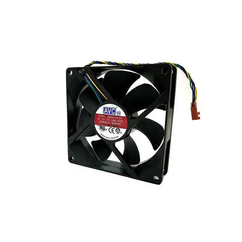 Ventilador de refrigeração original avc 9025 92mm 90mm 12v 0,5a 90*90*25mm 92*92*25mmventilador para cpu ventilador de refrigeração ds09225r12h com pwm 4 pinos