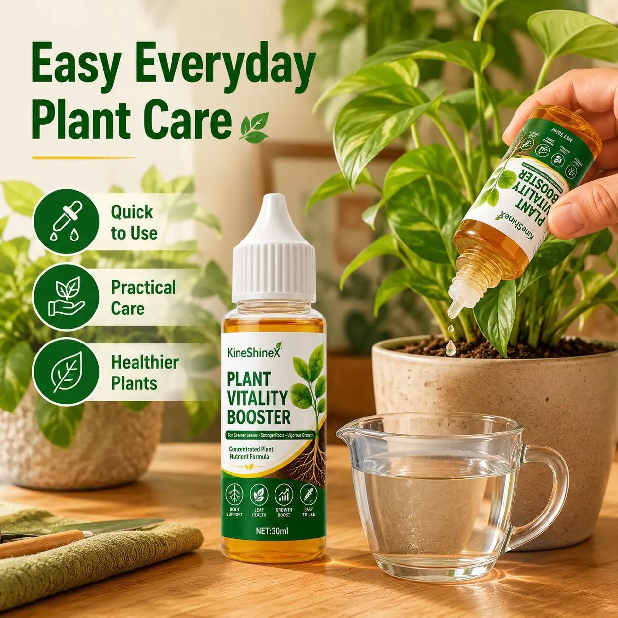 Plant Vitality Booster 30ml – Concentrated Nutrient Formula for Greener Leaves, Stronger Roots & Vigorous Growth,Herbs & Flowers