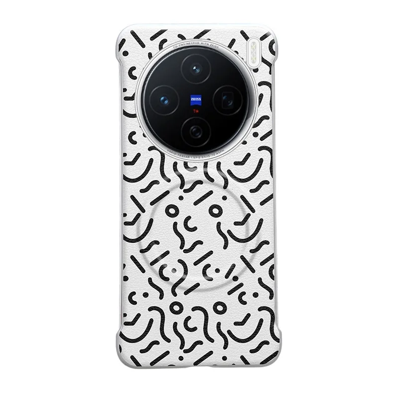 

For Vivo X200 Ultra Magnetic Charging Color Collision Line Graffiti Leather Phone Shell for Vivo X200 Pro Mini X200s Hard Case