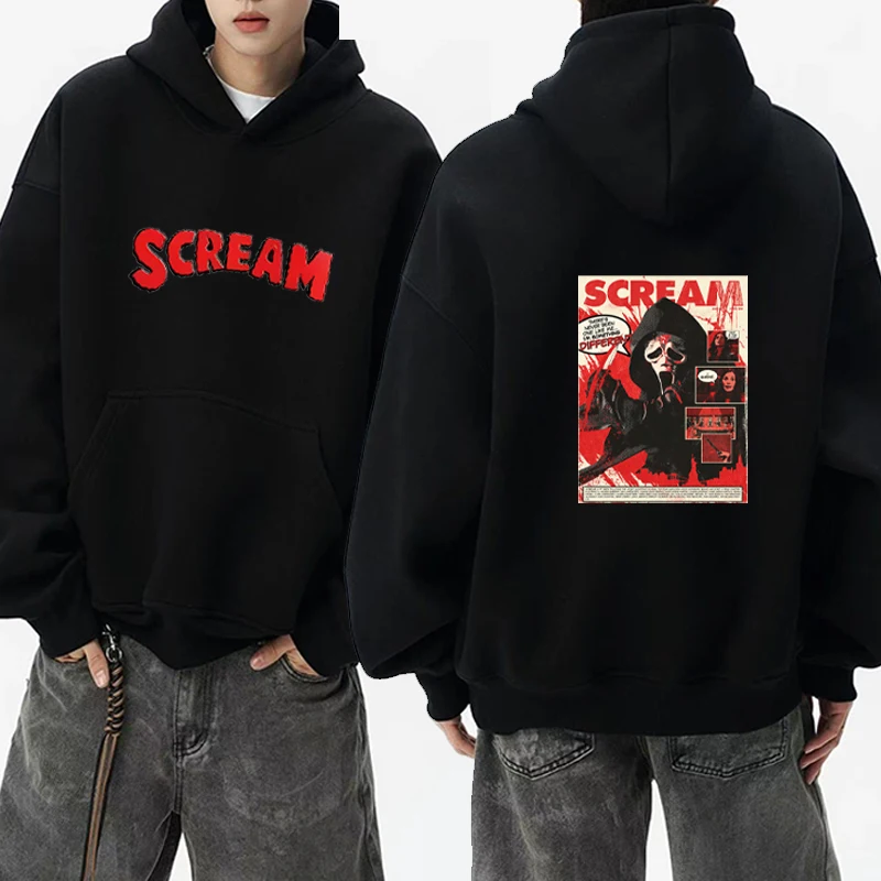 

Scream VI Ghostface printed Hoodie Men women Autumn Winter Fashion Sweatshirt Loose Casual Harajuku Fleece Pullover streetwear