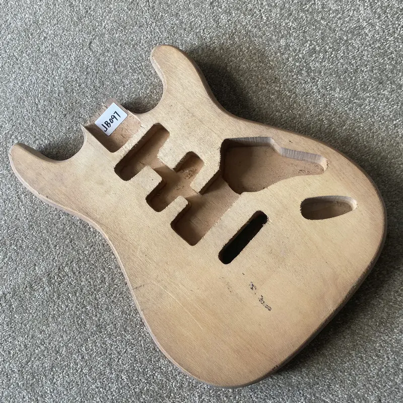 JB097 Surface Dirty&Damages Semi Finishing ST Guitar Body Custom Bridges&Pickups in Solid Basswood for DIY Replace