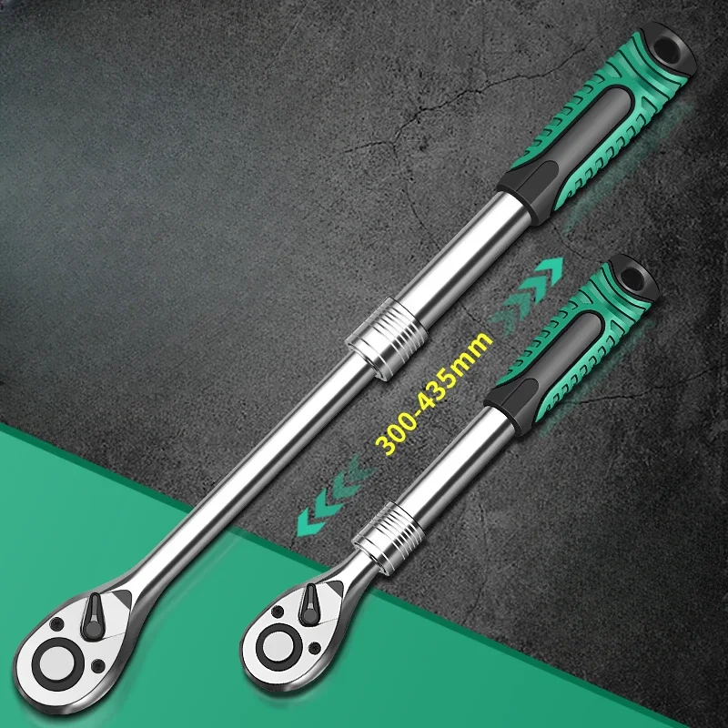 

Телескопический торцевой ключ с трещоткой для ремонта автомобилей, набор трещоток с регулируемой головкой, 72 зубца, быстроразъемный ключ, ручной инструмент