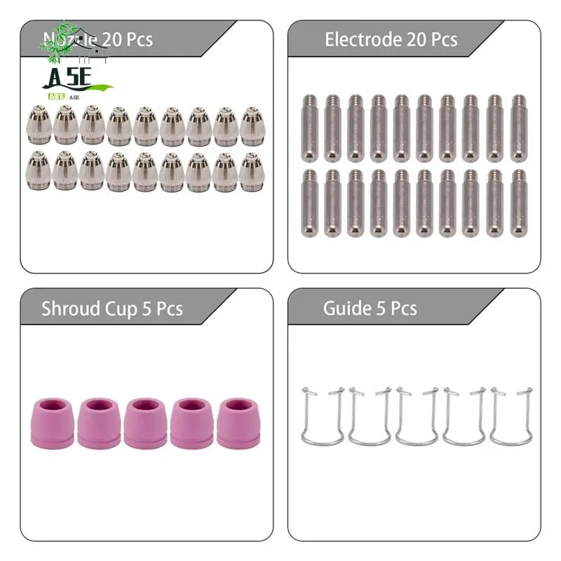 

A05E-AG60 SG-55 WSD-60 Plasma Cutter Cutting Torch Tip Nozzles Consumables Kit Plasma Cutter Accessories 50PK