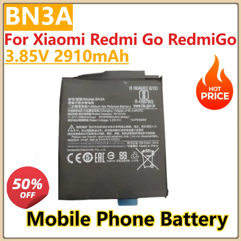 

High Quality Phone Replacement Battery BN3A Battery 3.85V 2910mAh For Xiaomi Redmi Go RedmiGo